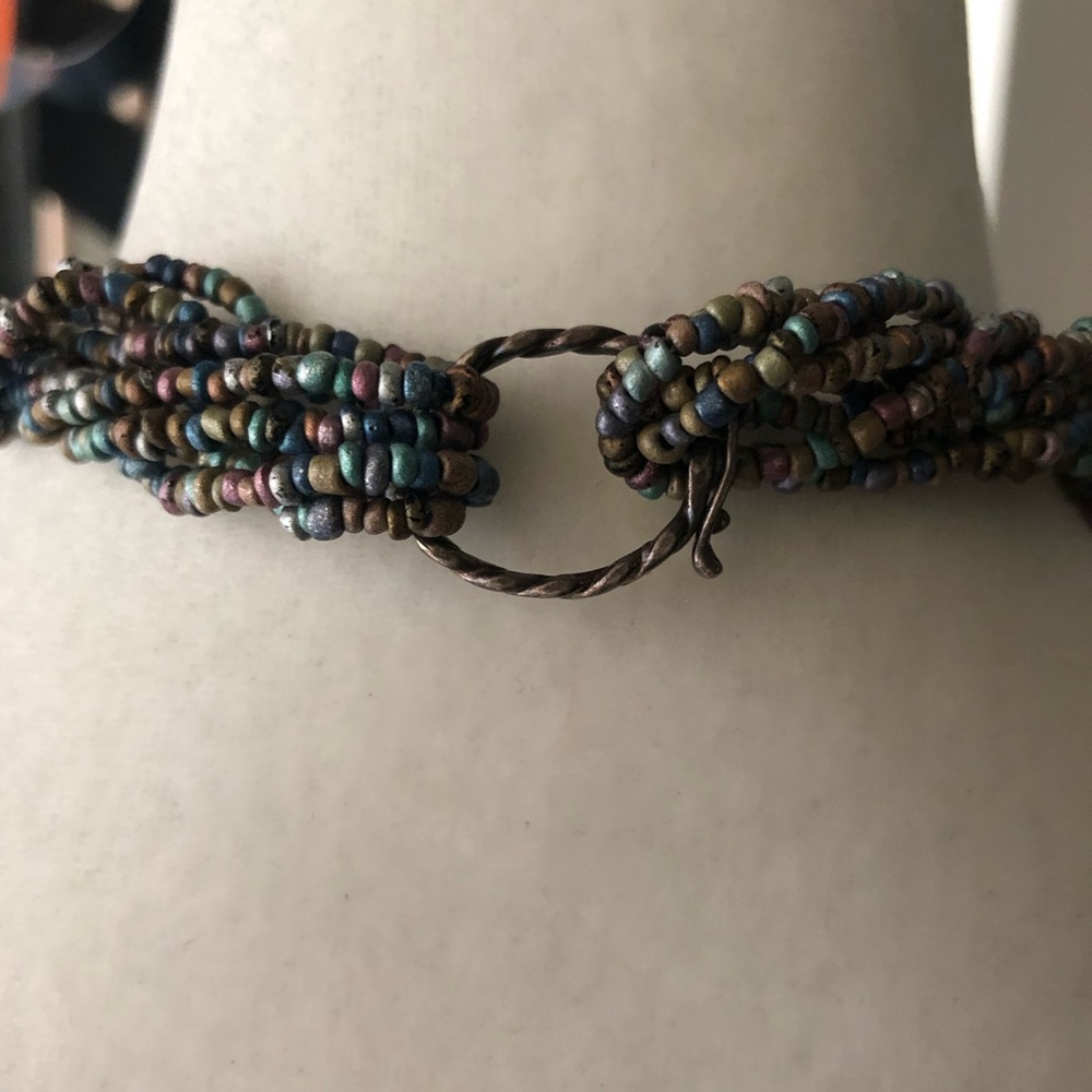 Elegant Multicolor Multi-Strand Beaded Necklace - Picture 4 of 9